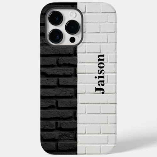 Personalized Black and White Brick Wall Case_Mate iPhone 14 Pro Max Case