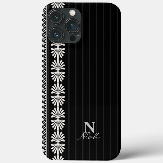 Personalized Black and White Case-Mate iPhone Case (Back)