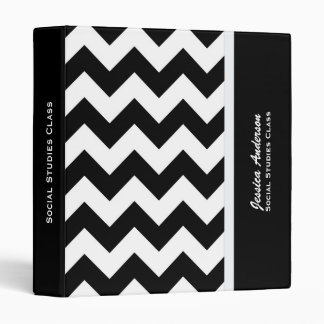 Personalized: Black And White Chevron Binder 2