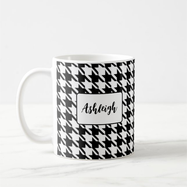 Personalized black and white  Classic Mug, 11 oz Coffee Mug (Left)
