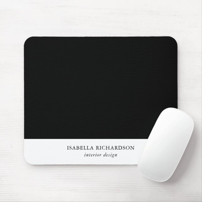 Personalized Black And White Color Block Mouse Pad (With Mouse)