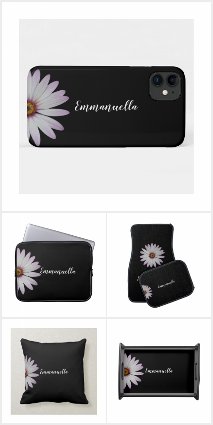 Personalized Black and White Daisy Gifts