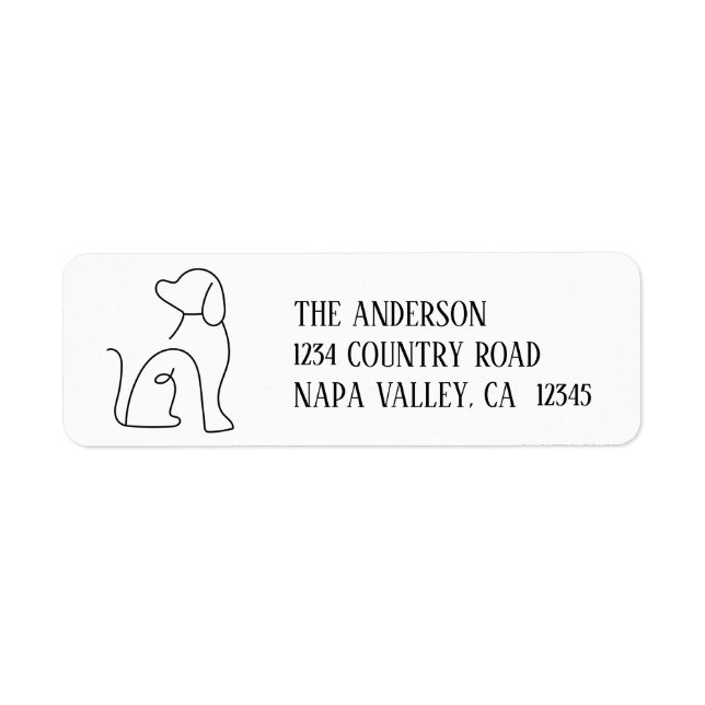 Personalized Black And White Dog Label (Front)