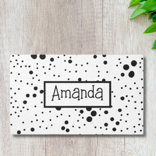 Personalized Black and White Dotted Rug