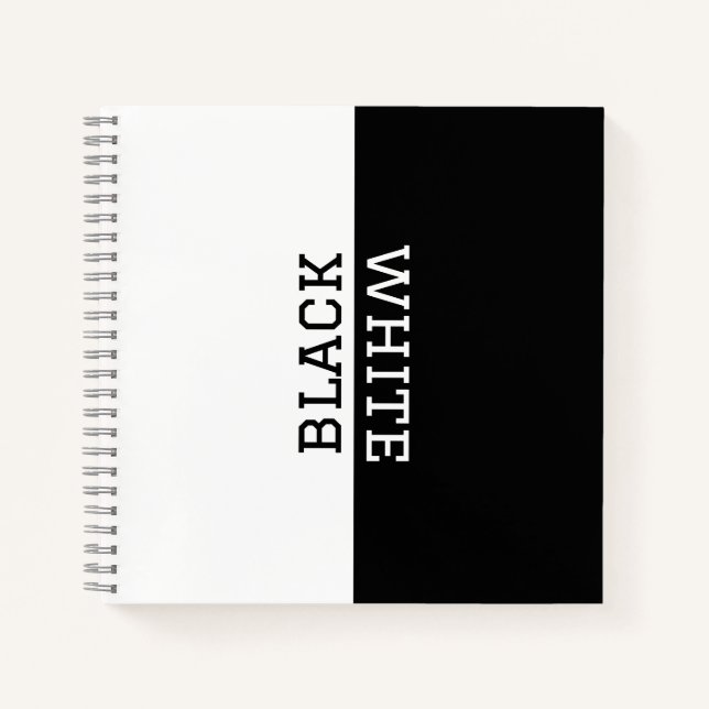 Personalized Black and White Elegant Inspirational Notebook (Front)