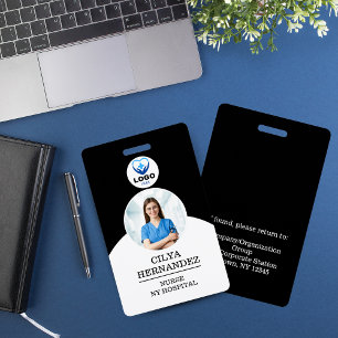 Personalized Black and White Employee Photo ID Badge