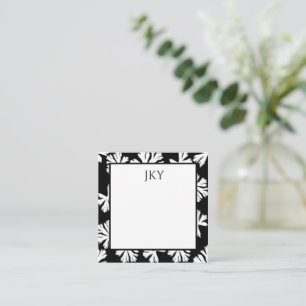 Personalized Black and White Flat Note Card