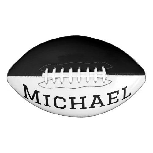 Personalized Black and White  Football