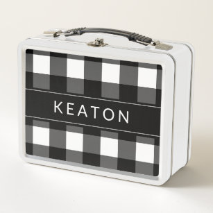 Kids Lunch Box - Black / Tan & White Checkered – Ledger Nash