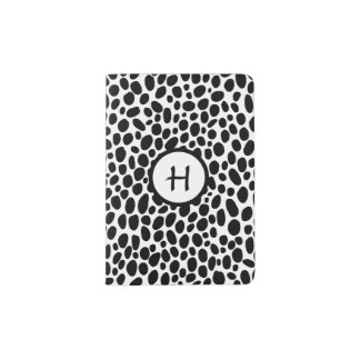 Personalized Black and White Initial Passport Holder