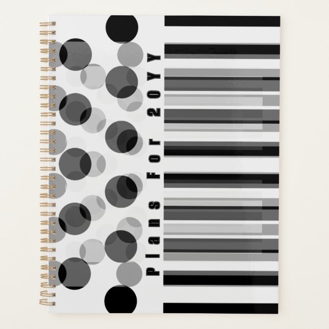 Personalized Black and White Inspired Geometric Planner (Front)
