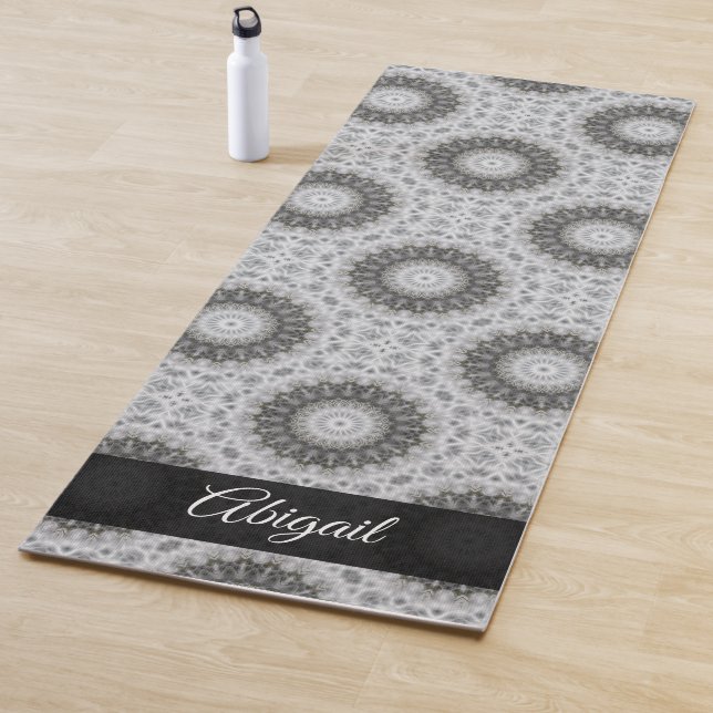 Personalized Black and White Mandala Zen Yoga Mat (In Situ)