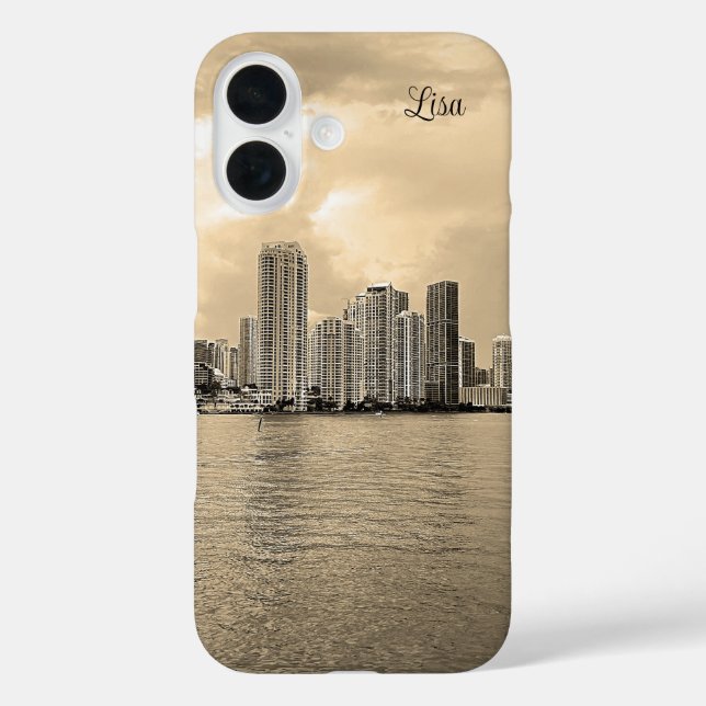 Personalized Black and White Miami iPhone Case (Back)
