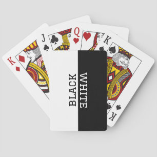 Personalized Black and White Mirror Text Elegant Poker Cards