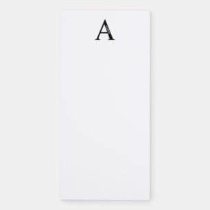 Personalized Black and White Monogram and Name Magnetic Notepad