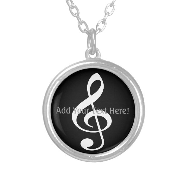 Personalized Black and White Music Necklace (Front)