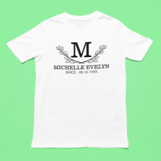 Personalized Black And White Name Monogram Age Plus Size T-Shirt