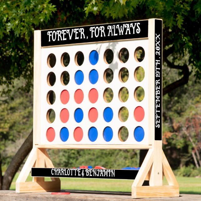 Personalized Black And White Outdoor Wedding  Fast Four (Lawn)