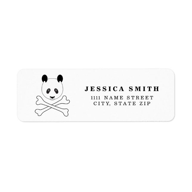 Personalized Black and White Pirate panda Label (Front)
