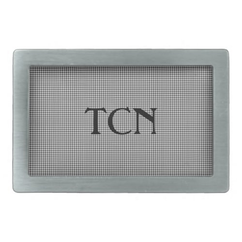 Personalized Black and White Plaid Mens  Belt Buckle