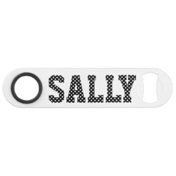 Personalized Black And White Polka Dots Bar Key by cliffviewgraphics at Zazzle