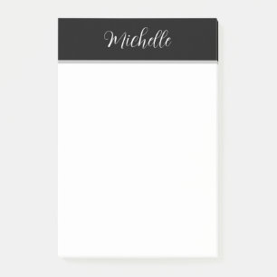 Personalized Black and white  Post-it Notes