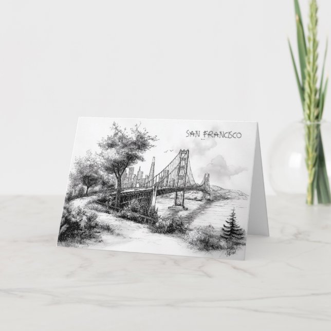 Personalized Black and White San Francisco Card (Front)