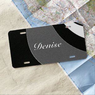 Personalized Black and White Shape Art License Plate