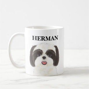 Personalized Black and White Shih Tzu Coffee Mug