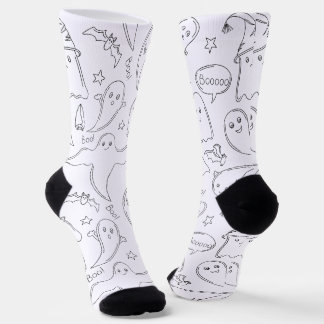 Personalized Black and White Skull pattern  Socks