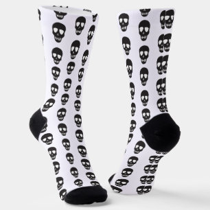 Personalized Black and White Skull pattern Socks