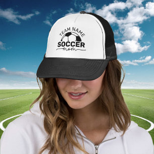 Personalized Black and White Soccer Mom Trucker Hat