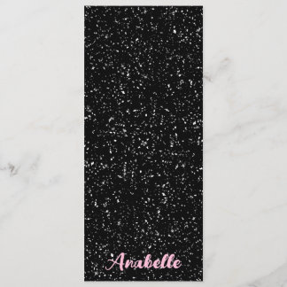 Personalized Black and White Specks Bookmark