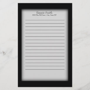 Personalized Black and White Stationery