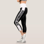 Personalized Black And White Striped Capri Leggings<br><div class="desc">Add your own text to these black and white easy to personalize capri leggings from Ricaso</div>