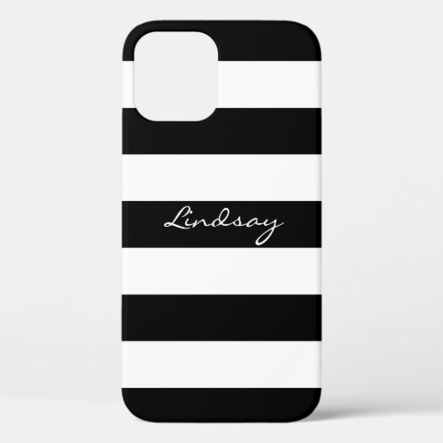 Personalized Black and White Striped Phone Case