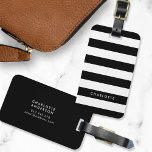 Personalized Black and White Stripes Luggage Tag<br><div class="desc">Black and white stripes luggage tag. Personalize this by replacing the placeholder text with your name and for more options such as to change the font, it's size and spacing between letters click the "Customize it" button. *Please note that the Zazzle Watermark that appears in the zoom preview will NOT...</div>