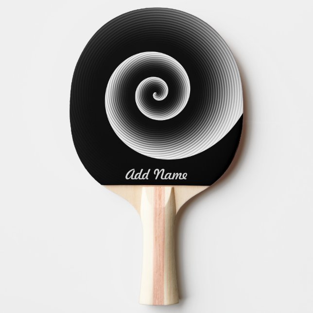 Personalized Black and White Stylish Pattern Ping Pong Paddle (Front)