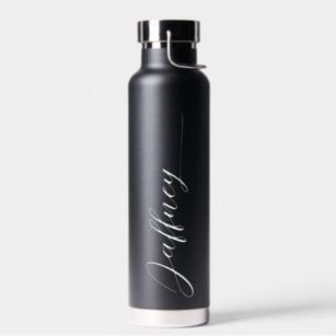 Personalized Black And White Water Bottle