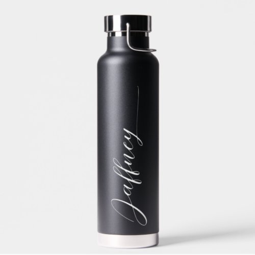 Personalized Black And White Water Bottle