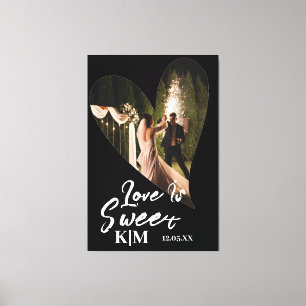 Personalized Black And White Wedding  Canvas Print