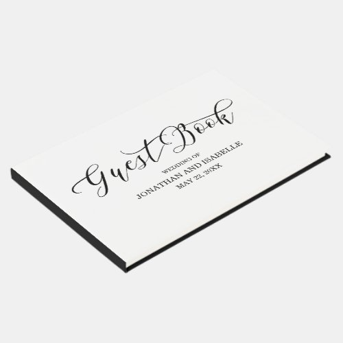 Personalized Black and White Wedding Guest Book