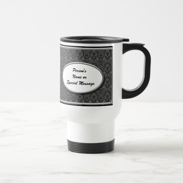 Personalized Black and White Wedding Party Mug (Right)
