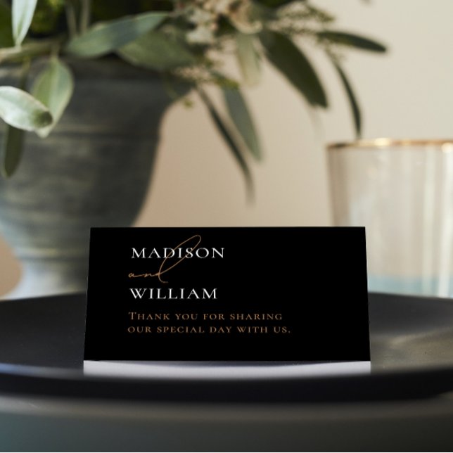 Personalized Black and White Wedding Place Card (Creator Uploaded)