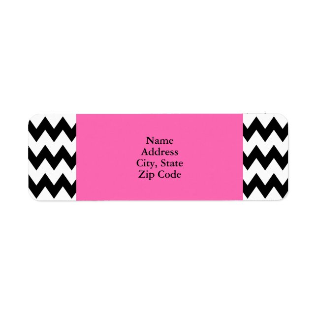 Personalized Black and White Zigzag Label (Front)