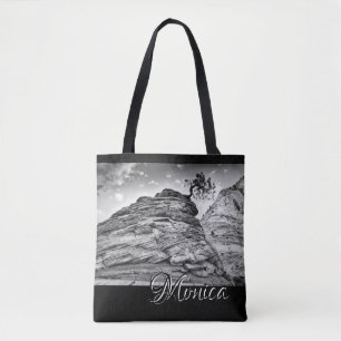 Personalized Black and White Zion Bonsai Photo Tote Bag