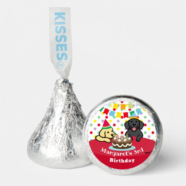 Personalized Black and Yellow Labradors Birthday Hershey®'s Kisses® (Front)