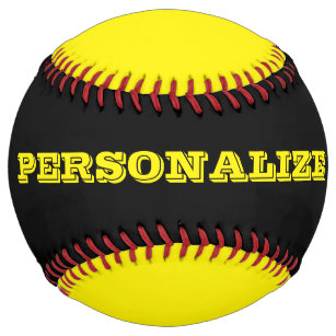 Personalized black and yellow softball gift