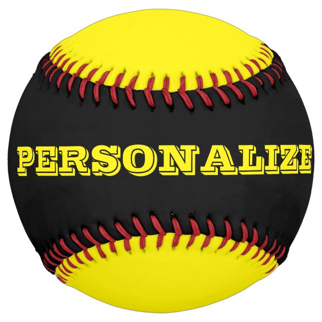 Personalized black and yellow softball gift (Back)
