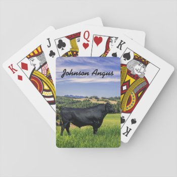 Personalized Black Angus Playing Cards by DakotaInspired at Zazzle